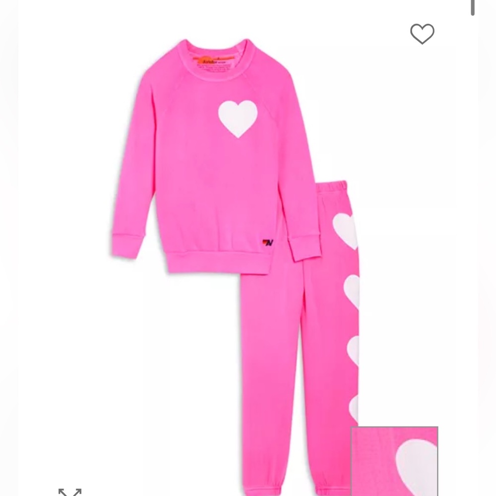 Aviator Nation NWT Size XS/S Women’s Pink/White Heart Sweat Set